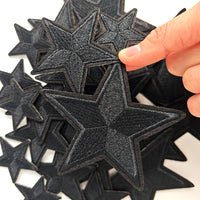 24Pcs Black Star Iron on Embroidered Patches 3 Different Size Star Embroidered Iron on Patch Sew on Applique for Clothes, Iron-on Patches / Sew-on Appliques Patches for Clothing, Jackets, Backpacks, Caps, Jeans