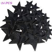 24Pcs Black Star Iron on Embroidered Patches 3 Different Size Star Embroidered Iron on Patch Sew on Applique for Clothes, Iron-on Patches / Sew-on Appliques Patches for Clothing, Jackets, Backpacks, Caps, Jeans