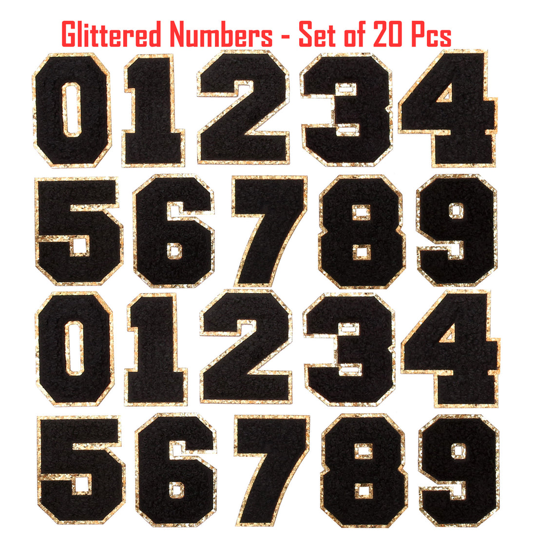 20PCS Purple Iron-on Chenille Number Patches for Clothing, Jackets, Backpacks - Numbers 0 to 9 Applique Iron on Repair Patches