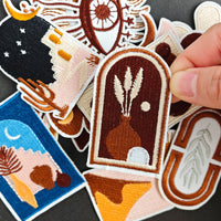 12Pcs Bohemia Iron on Embroidered Patches Exotic Embroidered Iron on Wheat Patch Sew on Applique for Clothes, Iron-on Patches / Sew-on Appliques Patches for Clothing, Jackets, Backpacks, Caps, Jeans