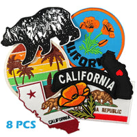 8Pcs California Patches Embroidered Iron on Patch for Clothes, Iron-on Patches / Sew-on Appliques Patches for Clothing, Jackets, Backpacks, Caps, Jeans