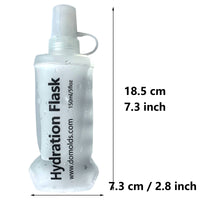 150ml 250ml 500ml White Recycable, food-graded, safety collapsible soft flask hydration bottle FDA approved leakproof flask for camping, running, hiking etc