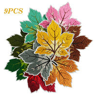 9Pcs Maple Patches Embroidered Iron on Vivid Leaf Bright Color Maple Patch for Clothes, Iron-on Patches / Sew-on Appliques Patches for Clothing, Jackets, Backpacks, Caps, Jeans