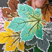 9Pcs Maple Patches Embroidered Iron on Vivid Leaf Bright Color Maple Patch for Clothes, Iron-on Patches / Sew-on Appliques Patches for Clothing, Jackets, Backpacks, Caps, Jeans