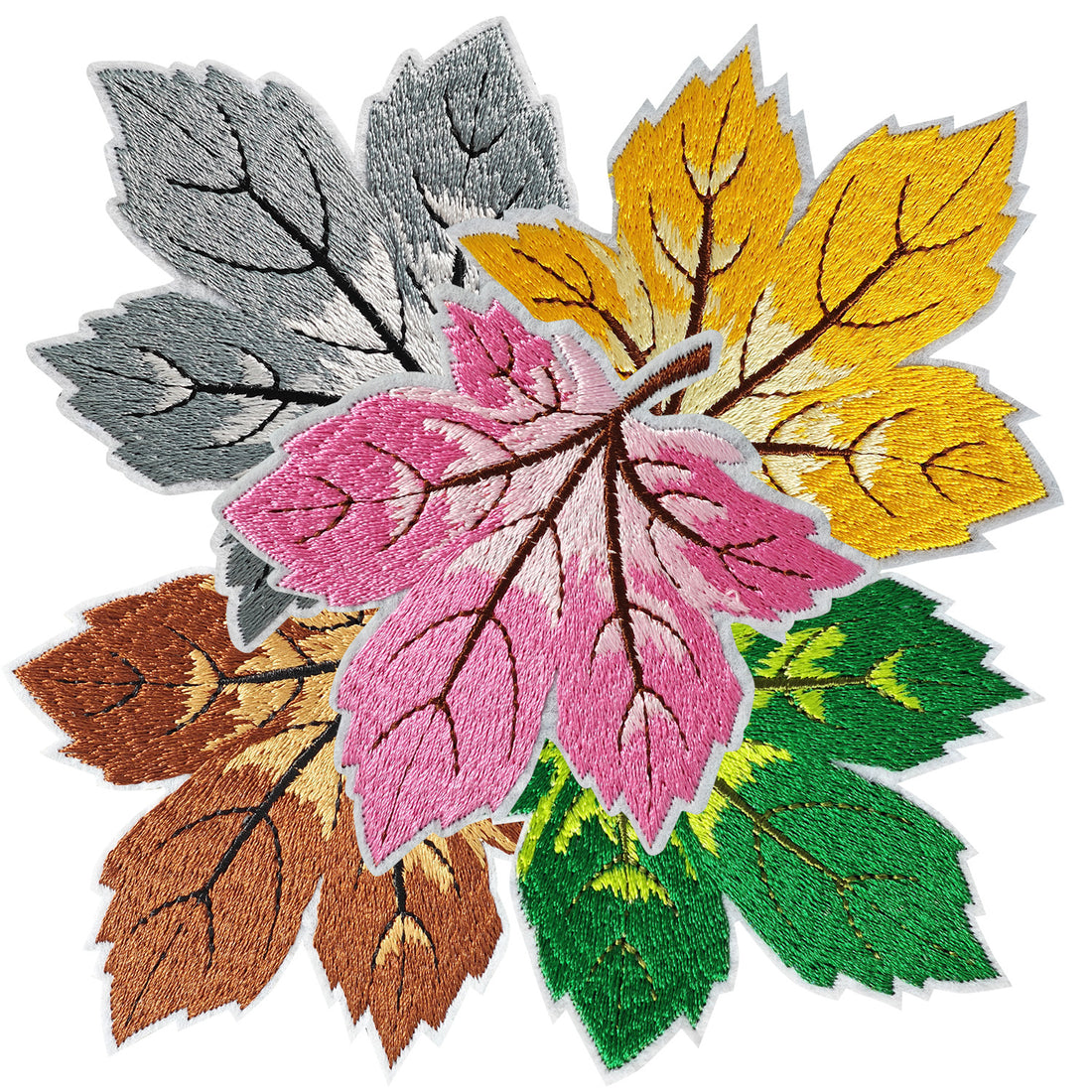 9Pcs Maple Patches Embroidered Iron on Vivid Leaf Bright Color Maple Patch for Clothes, Iron-on Patches / Sew-on Appliques Patches for Clothing, Jackets, Backpacks, Caps, Jeans
