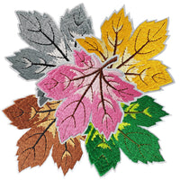 9Pcs Maple Patches Embroidered Iron on Vivid Leaf Bright Color Maple Patch for Clothes, Iron-on Patches / Sew-on Appliques Patches for Clothing, Jackets, Backpacks, Caps, Jeans