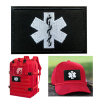 Medical Responder Star of Life Single Snake Hook and Loop Embroidered Patch