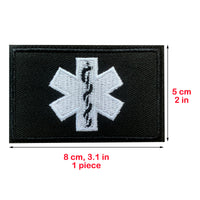 Medical Responder Star of Life Single Snake Hook and Loop Embroidered Patch