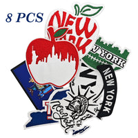 8Pcs New York Patches Embroidered Iron on Patch for Clothes, Iron-on Patches / Sew-on Appliques Patches for Clothing, Jackets, Backpacks, Caps, Jeans