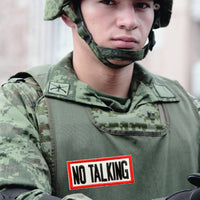 No Talking Tactical Patch Military Morale Badge Hook and Loop Embroidered Patch