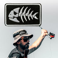 Fishing Tactical Badge Hook and Loop Embroidered Patch Fish Bone for DIY Fisher Clothes, Bags etc