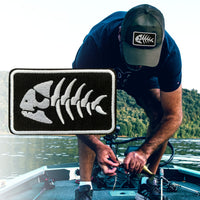 Fishing Tactical Badge Hook and Loop Embroidered Patch Fish Bone for DIY Fisher Clothes, Bags etc