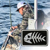 Fishing Tactical Badge Hook and Loop Embroidered Patch Fish Bone for DIY Fisher Clothes, Bags etc