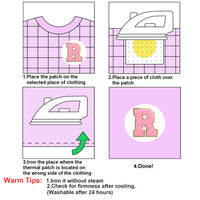 26PCS Pink Iron-on Chenille Letter Patches for Clothing, Jackets, Backpacks - Alphabet Applique Iron on Repair Patches