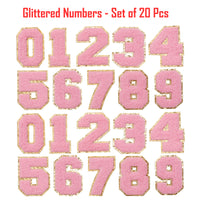 20PCS Pink Iron-on Chenille Number Patches for Clothing, Jackets, Backpacks - Numbers 0 to 9 Applique Iron on Repair Patches