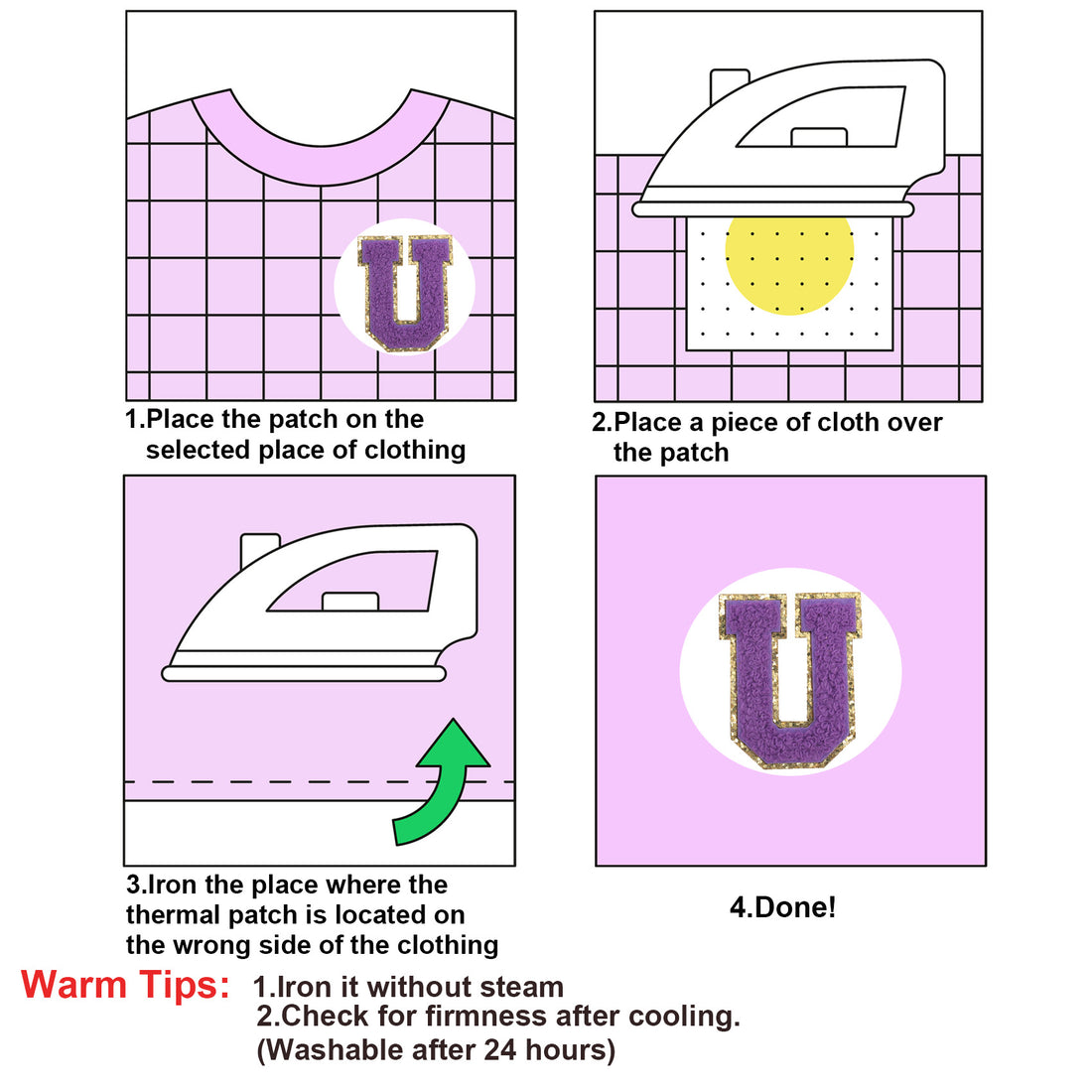 26PCS Purple Iron-on Chenille Letter Patches for Clothing, Jackets, Backpacks - Alphabet Applique Iron on Repair Patches