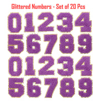 20PCS Purple Iron-on Chenille Number Patches for Clothing, Jackets, Backpacks - Numbers 0 to 9 Applique Iron on Repair Patches