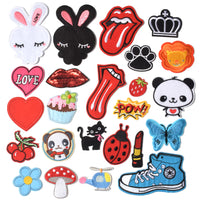 Embroidered Iron on Patches, Cute Sewing Applique for Jackets, Hats, Backpacks, Jeans, DIY Accessories, (24pcs)