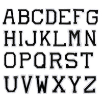 Iron on Sew on Letter Patches for Clothes, 26pcs Alphabet A to Z, Classic Black