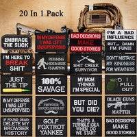 20 Pieces Tactical Morale Embroidery Patch Military Funny Patch Full Embroidered Appliques for Tactical Gear