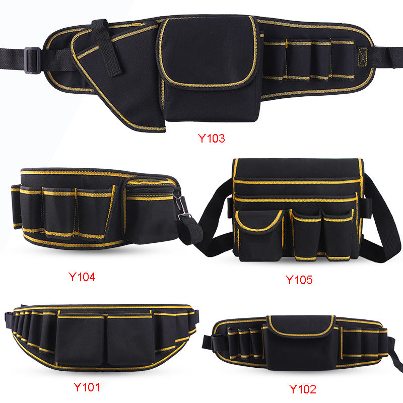 Black and Gold Multiple Various Tool Bag, Electrician Tool Bag, Open Top Tool Bags, Many Pockets Can Hold Many Tools, More Convenient to Carry Tools (Tools not included, Bag only)
