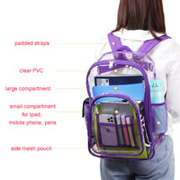 Durable Large Volume Bookbag, School Bag, Travel Bag, PVC Bag See Through Bag Clear Bag Stadium Approved, Transparent See Through Clear Backpack, School Bag for Work, Sports Games