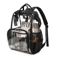 School Bag, Diaper Bag, Travel Bag, PVC Bag See Through Bag Clear Bag Stadium Approved, Transparent See Through Clear Backpack, School Bag for Work, Sports Games