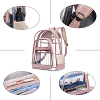 Large Volume Bookbag, School Bag, Travel Bag, PVC Bag See Through Bag Clear Bag Stadium Approved, Transparent See Through Clear Backpack, School Bag for Work, Sports Games