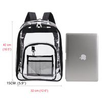 Durable Large Volume Bookbag, School Bag, Travel Bag, PVC Bag See Through Bag Clear Bag Stadium Approved, Transparent See Through Clear Backpack, School Bag for Work, Sports Games