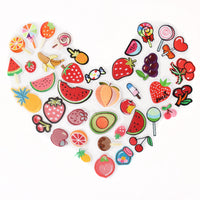 Set of 40 pcs Fruit Embroidered Iron on Patch for Clothes, Iron-on Patches / Sew-on Appliques Patches for Clothing, Jackets, Backpacks, Caps, Jeans
