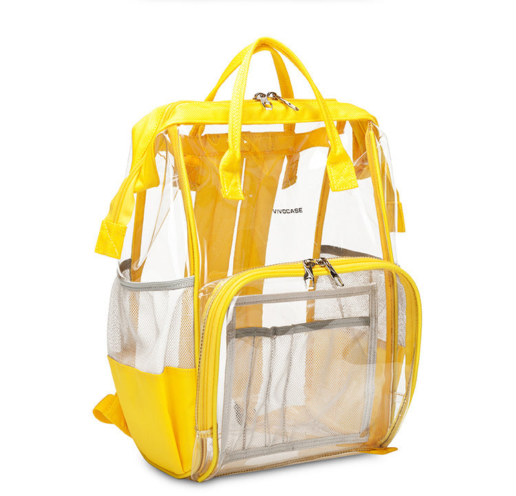 School Bag, Diaper Bag, Travel Bag, PVC Bag See Through Bag Clear Bag Stadium Approved, Transparent See Through Clear Backpack, School Bag for Work, Sports Games