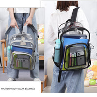 Durable Large Volume Bookbag, School Bag, Travel Bag, PVC Bag See Through Bag Clear Bag Stadium Approved, Transparent See Through Clear Backpack, School Bag for Work, Sports Games