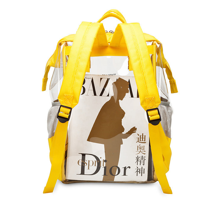 School Bag, Diaper Bag, Travel Bag, PVC Bag See Through Bag Clear Bag Stadium Approved, Transparent See Through Clear Backpack, School Bag for Work, Sports Games