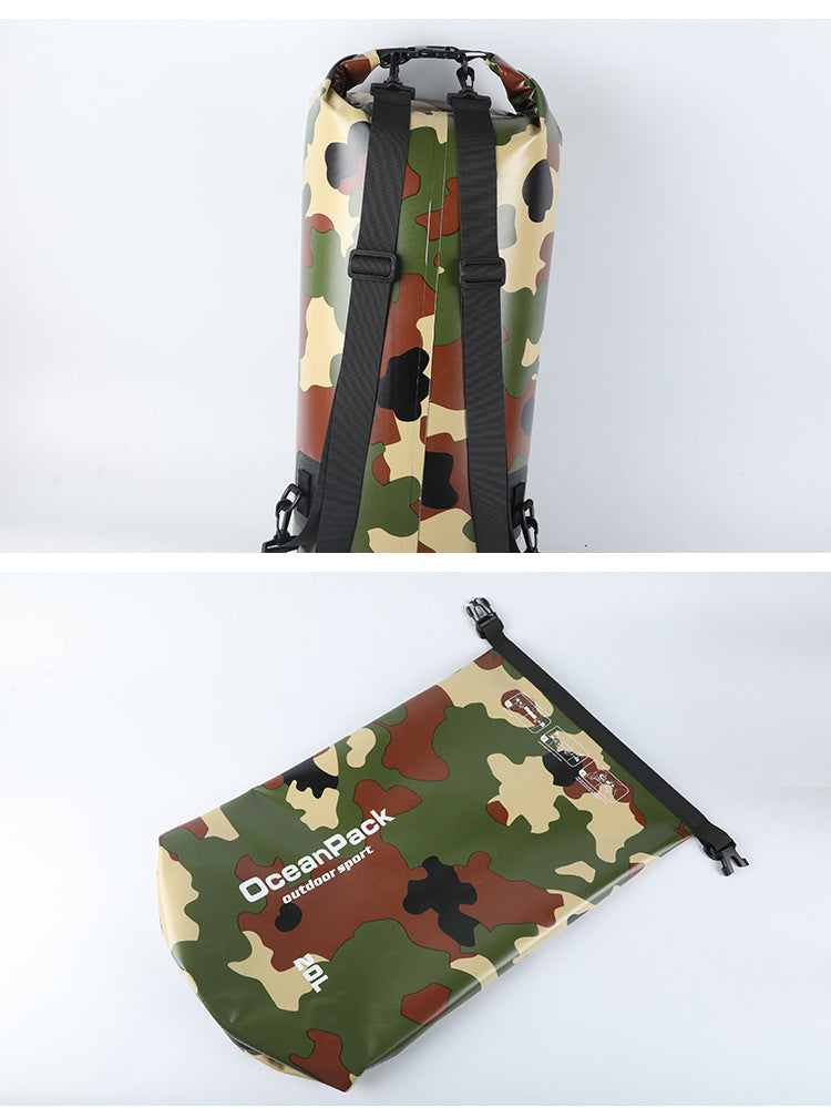 Camouflage 5L, 10L, 15L, 20L, 30L Waterproof Dry Bag, PVC Floating Storage Bag Dry Sack