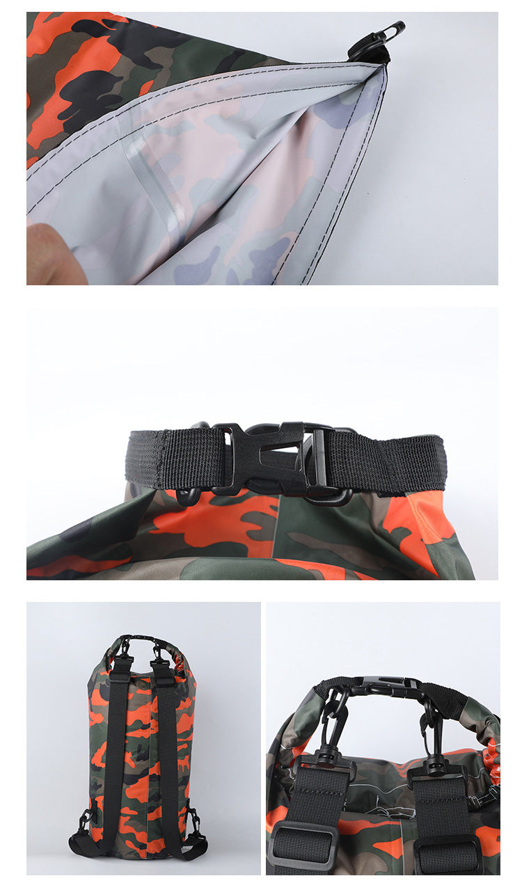 Camouflage 2L, 5L,10L, 15L, 20L, 30L Waterproof Dry Bag, Floating Storage Bag Dry Sack