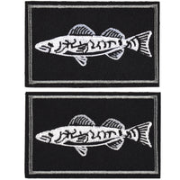 2Pcs Fishing Patches, Tactical Wildlife Walleye Patch, Black