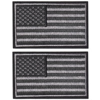 2 Pieces Tactical USA Flag Patch -Black & Gray- American Flag US United States of America Military Uniform Emblem Patches