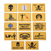 14 Pieces Dead Skull Dont Tread On Me Pirate Molon Labe EMT Tactical Morale Patch Full Embroidery Military Patches