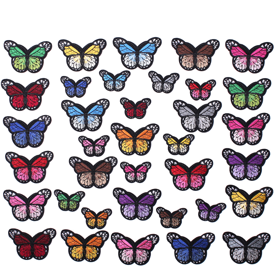 Butterfly Iron on Patches, Embroidered Sew Applique Repair Patch, 36PCS