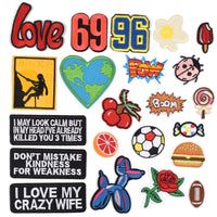 Words Slogan Cool Embroidered Iron on Patches, Cute Sewing Applique for Motorcycle Biker Jackets Jeans Backpacks Caps (22PCS)