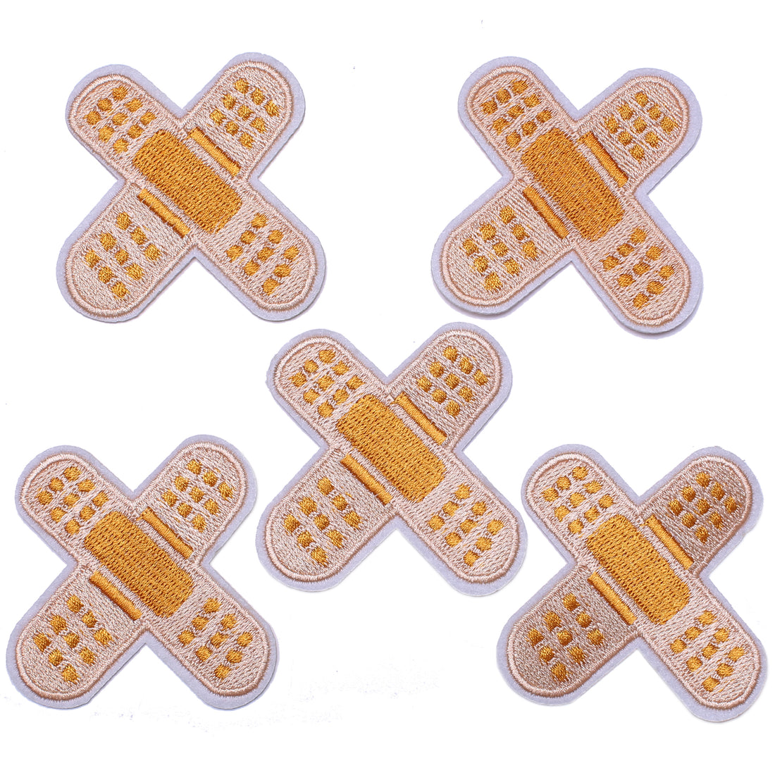5Pcs Band Aid Embroidered Iron on Patch for Clothes, Iron-on Patches / Sew-on Appliques Patches for Clothing, Jackets, Backpacks, Caps, Jeans