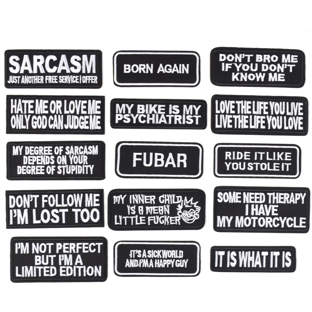 Words Slogan Cool Embroidered Iron on Patches, Cute Sewing Appliques, It Is What It Is Set