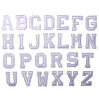 Iron on Sew on Letter Patches for Clothes, 26pcs Alphabet A to Z, Classic White