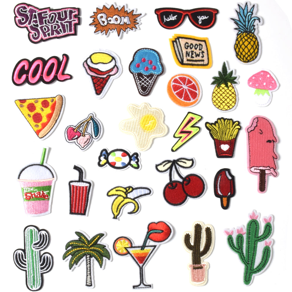 Embroidered Iron on Patches, Cute Sewing Applique for Clothes Dress, 28pcs Desert