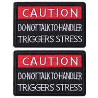 2Pcs Service Dog Patches, Caution Do Not Talk to Handler, Vests/Harnesses Emblem Embroidered Fastener Hook & Loop Patch