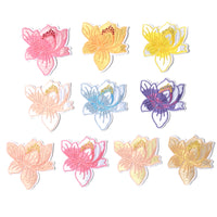 Embroidered Iron on Patches, Cute Sewing Applique for Clothes Dress, 3.14 inch Flowers