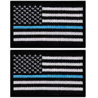 2 pieces-Tactical Police law enforcement Thin Blue Line United States Flag Patch