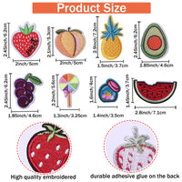 Set of 40 pcs Fruit Embroidered Iron on Patch for Clothes, Iron-on Patches / Sew-on Appliques Patches for Clothing, Jackets, Backpacks, Caps, Jeans