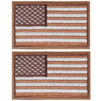 2 Pieces Tactical US American Flag Patch, Military USA United States of America Uniform Emblem Patches, Brown