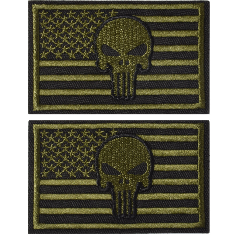 USA Skull Punk Patches Iron on Patch - Morale Patch Sew on Patch for USA  Army, Navy Seals, Police, American Patriots, Bikers - Tactical Patch for